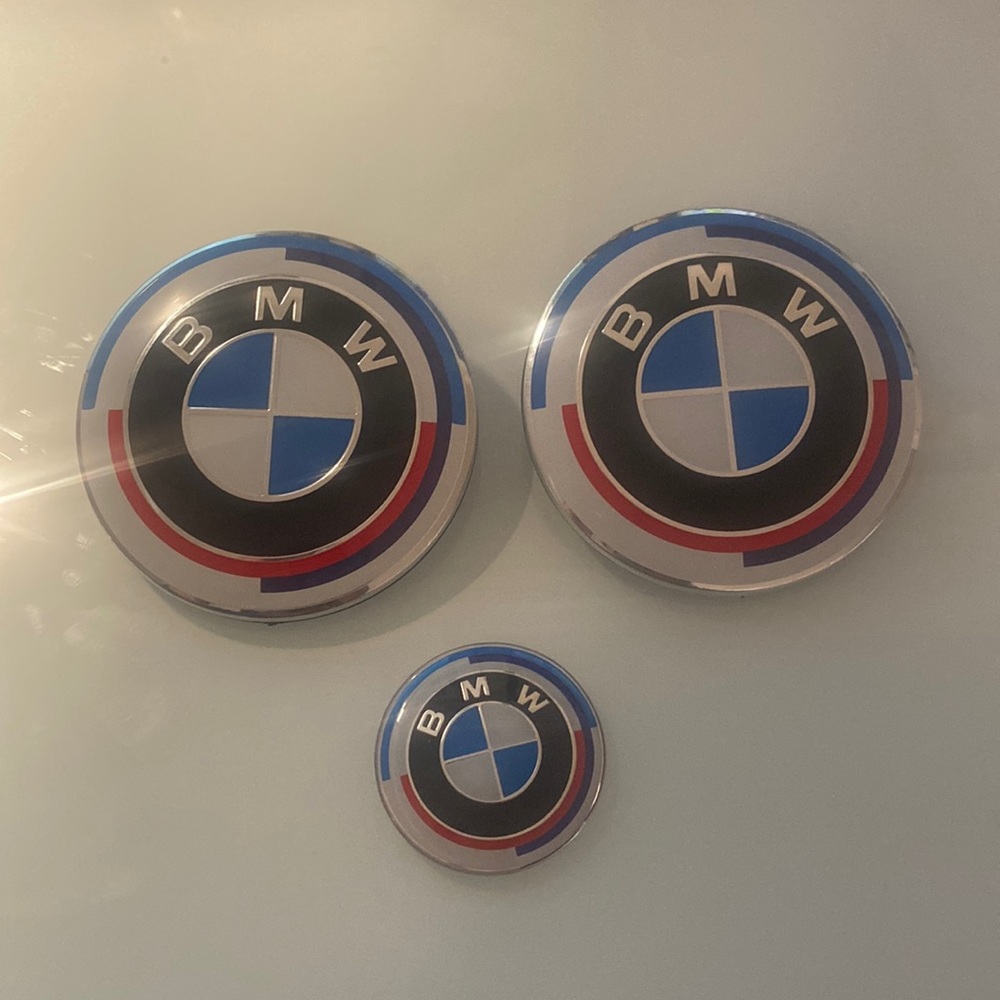 BMW new style 50 years of Heritage badge logo